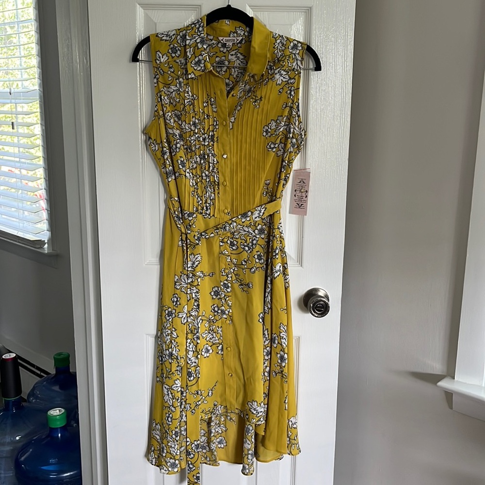 Yellow nanette mid length dress